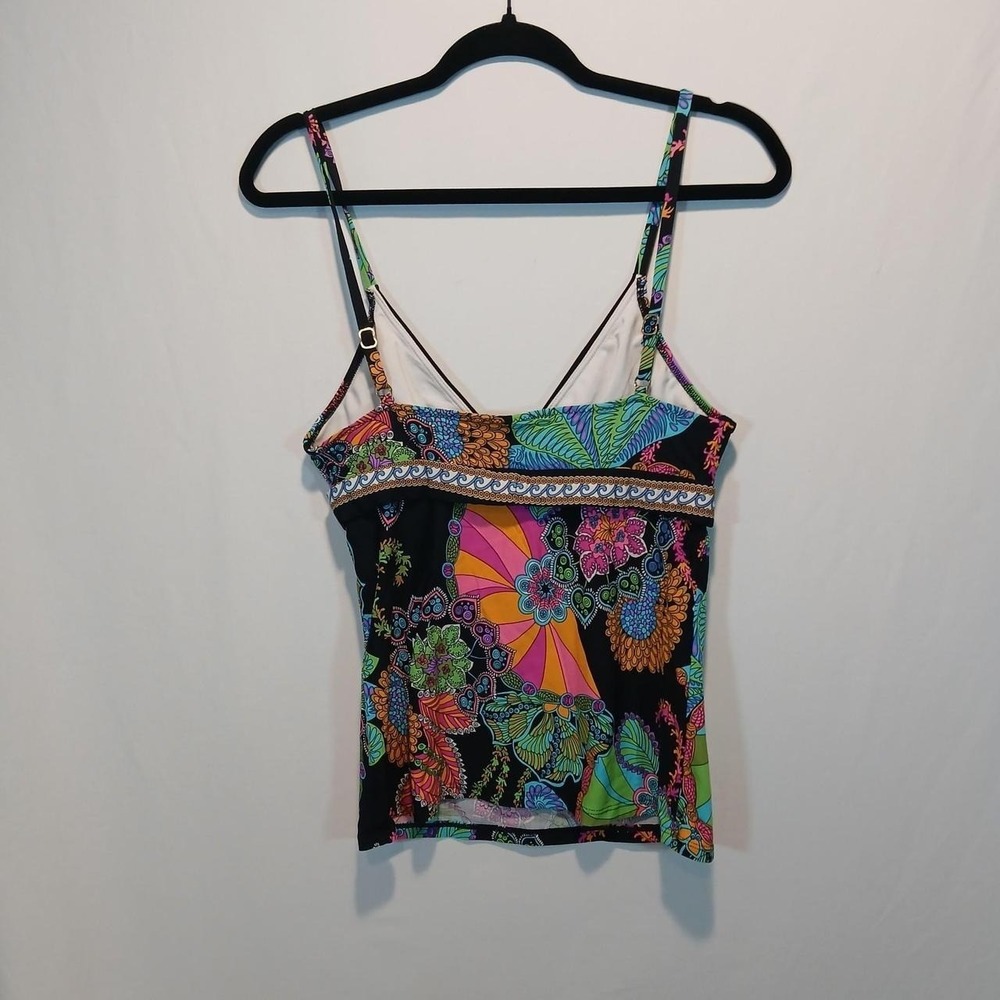 Trina Turk Tankini Swim sz10 boho paisley resortwear hippie swim beach vacation - Picture 2 of 5